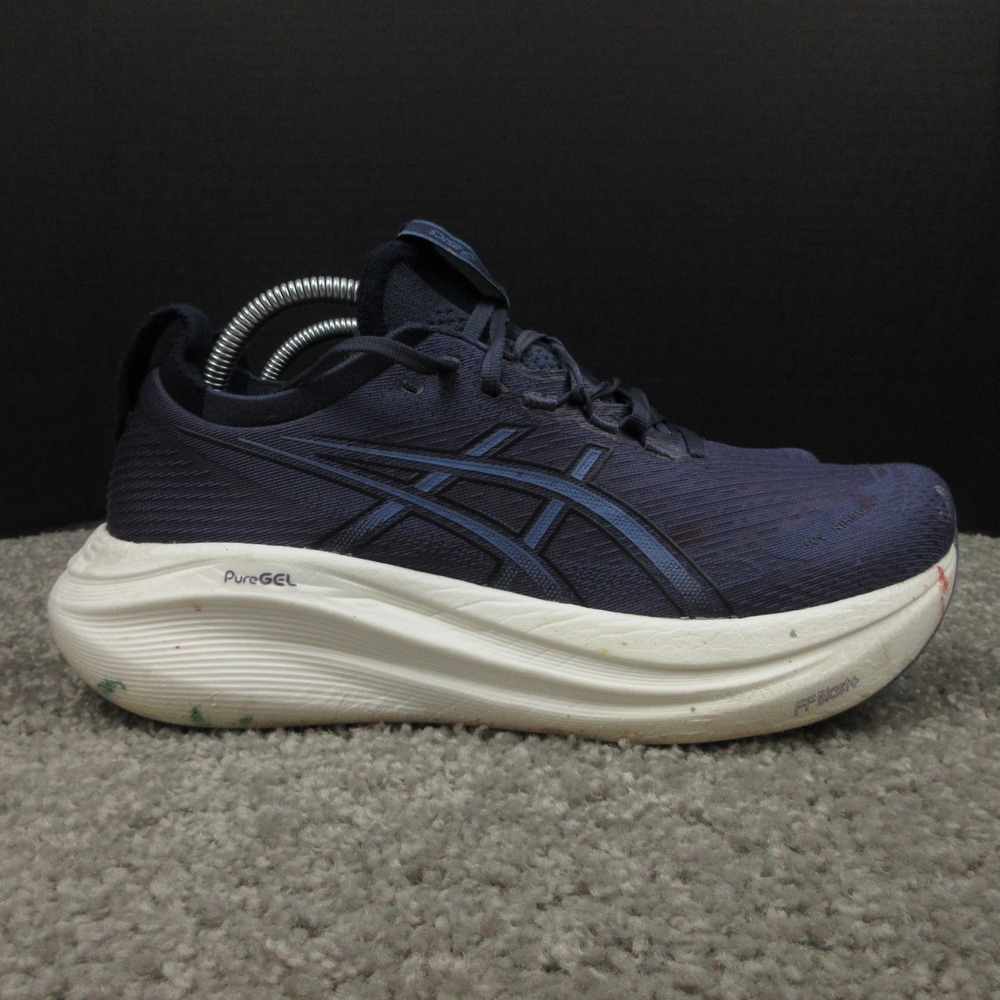 Asics Gel Nimbus 27 Sneakers Mens Size 9.5 Blue White Running Shoes Trainers